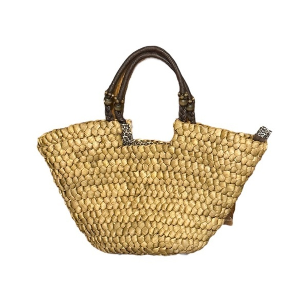 Sun N Sand rattan straw summer basquet shoulder beach market carryall tote bag